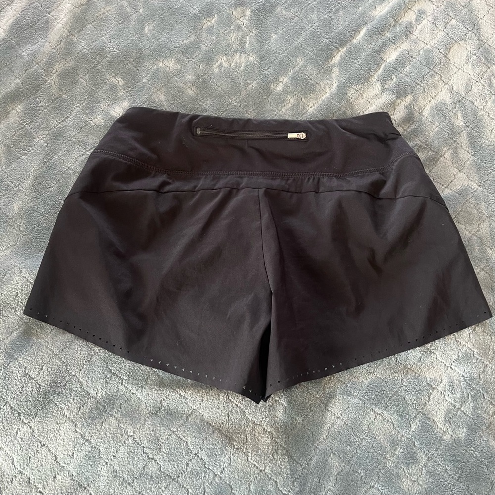 Athleta Run With It Shorts Black Laser Cut‎ Perforated Athletic Running XS